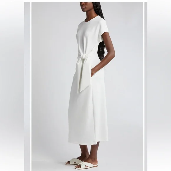 NWOT Nordstrom White Tie Waist Midi Dress Size Large - Picture 6 of 9